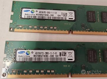 2x Ram 4GB PC3-12800U - 8 giga in totale - Samsung