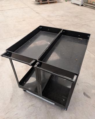 carrello doppio per magazzino, 4 ruote piroettanti