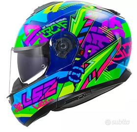 CASCO MODULARE FF908 LS2 STROBE 2 SVENT BLUE GREEN