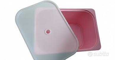 Set 4 Contenitori impilabili con coperchio - Rosa 