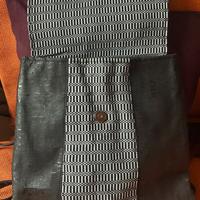 Zaino nero in sughero e stoffa . Artigianato sardo