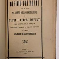 Libro antico Officio dei Morti 1885