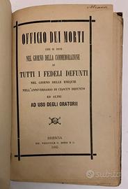 Libro antico Officio dei Morti 1885