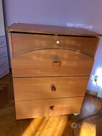 Cassettiera ex fasciatoio in legno