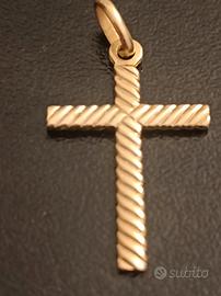 Croce d'oro 18 carati 750 pendente 