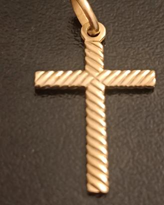 Croce d'oro 18 carati 750 pendente 