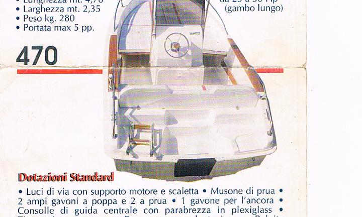 Barca open a motore 4,70 mt