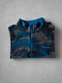 Columbia pile fleece 1/4 mezza zip S camo mimetico