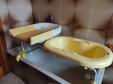 Bagnetto+fasciatoio da appoggio su vasca da bagno
