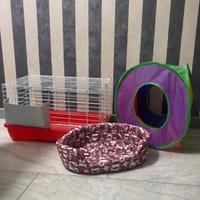 Gabbia coniglio con cuccetta e capannina