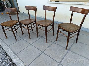 Sedie in legno da bar osteria anni 50 60 Vintage