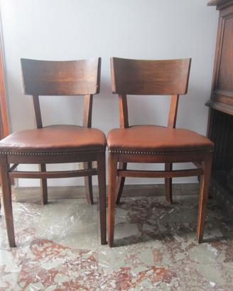 Sedie legno e cuoio