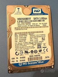 Hard Disk 2.5" WD Scorpio Blue 250GB SATA