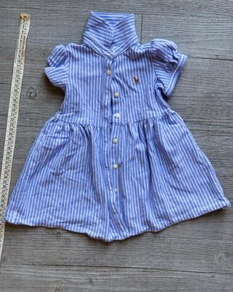 Ralph Lauren vestitino bambina 9 mesi azzurro a ri