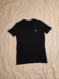 T-shirt Nera Calvin Klein Jeans (Scollo a V)