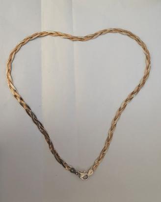 Collana Vintage Tricolore Argento 925-9 g.- 46 cm