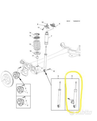 Ammortizzatore post sinistro opel astra-j gtc