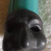 Corno ceramico con pulcinella portafortuna h.20