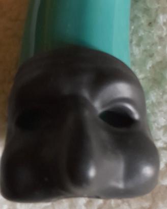 Corno ceramico con pulcinella portafortuna h.20