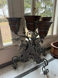 Grande fioriera antica ferro battuto liberty