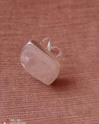 Anello quarzo rosa
