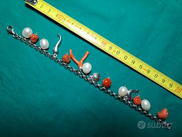 bracciale catena rolo in argento rodiato. 