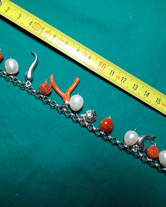 bracciale catena rolo in argento rodiato. 