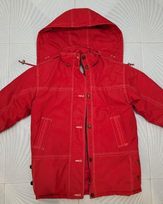 Giubbotto donna Vintage BRUGI Rosso con Cappuccio