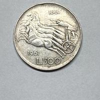 500 lire argento Quadriga