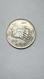 500 lire argento Quadriga