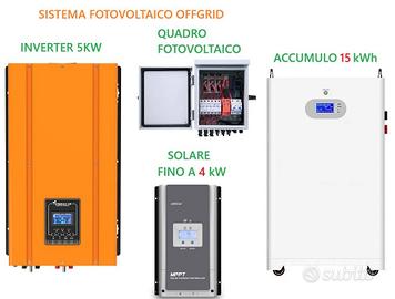 Kit fotovoltaico inverter 5kW accumulo 15 kWh