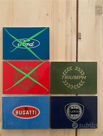 Fascicoli auto d’epoca triumph/fiat/bugatti…