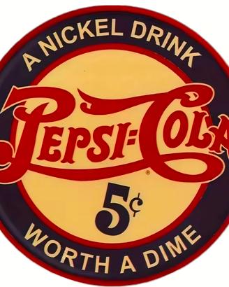 Targa insegna in metallo stile vintage Pepsi Cola