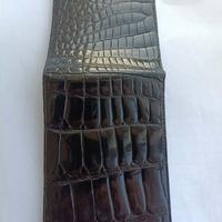 Portafoglio uomo vintage in pelle di coccodrillo a