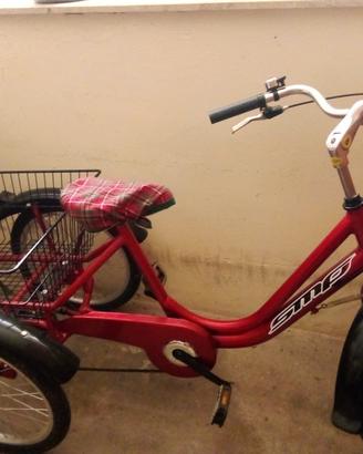 Bici a 3 ruote con cestino