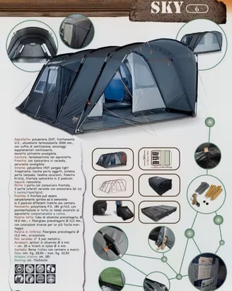tenda campeggio Bertoni Sky 6 posti 