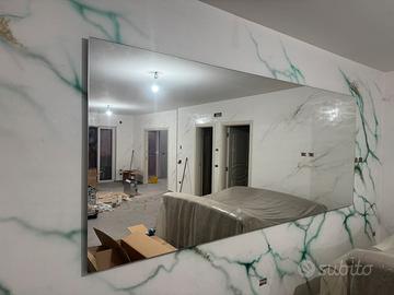 Specchio Rettangolare Parete 310x130CM Legno Nuovo