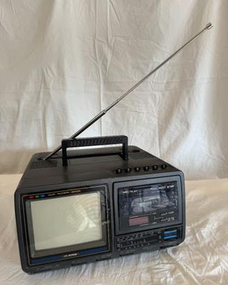 TV color portatile anni 80 radio mangiacassette