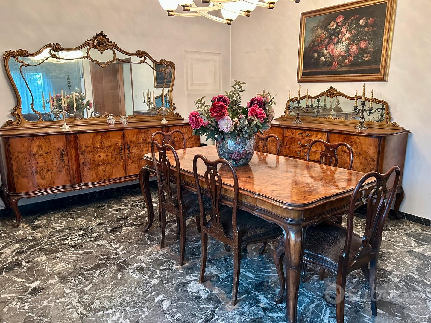 Sala da pranzo in stile barocco veneziano anni 60 Arredamento e