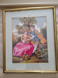 quadro ricamo a mezzo punto