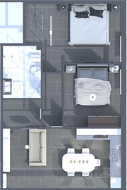 Zona cretarola 75mq 2camere area esterna esclusiva
