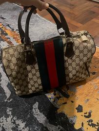 Borsa vintage Gucci Boston Speedy Web GG Canvas:
