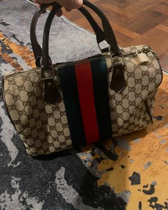 Borsa vintage Gucci Boston Speedy Web GG Canvas: