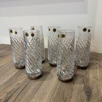 Set 6 bicchieri vintage cristallo e argento