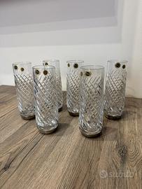 Set 6 bicchieri vintage cristallo e argento