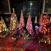 Alberelli di Natale fatti a mano 30cm illuminati