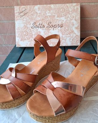 Sandali donna pelle con zeppa