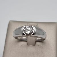 Anello Diamante certificato 1.08 kt Oro Bianco 18k