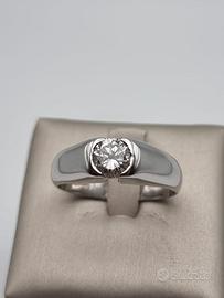 Anello Diamante 1.08 ct VVS1 Oro Bianco 18k