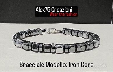 Bracciale artigianale con gancio Modello Iron Core